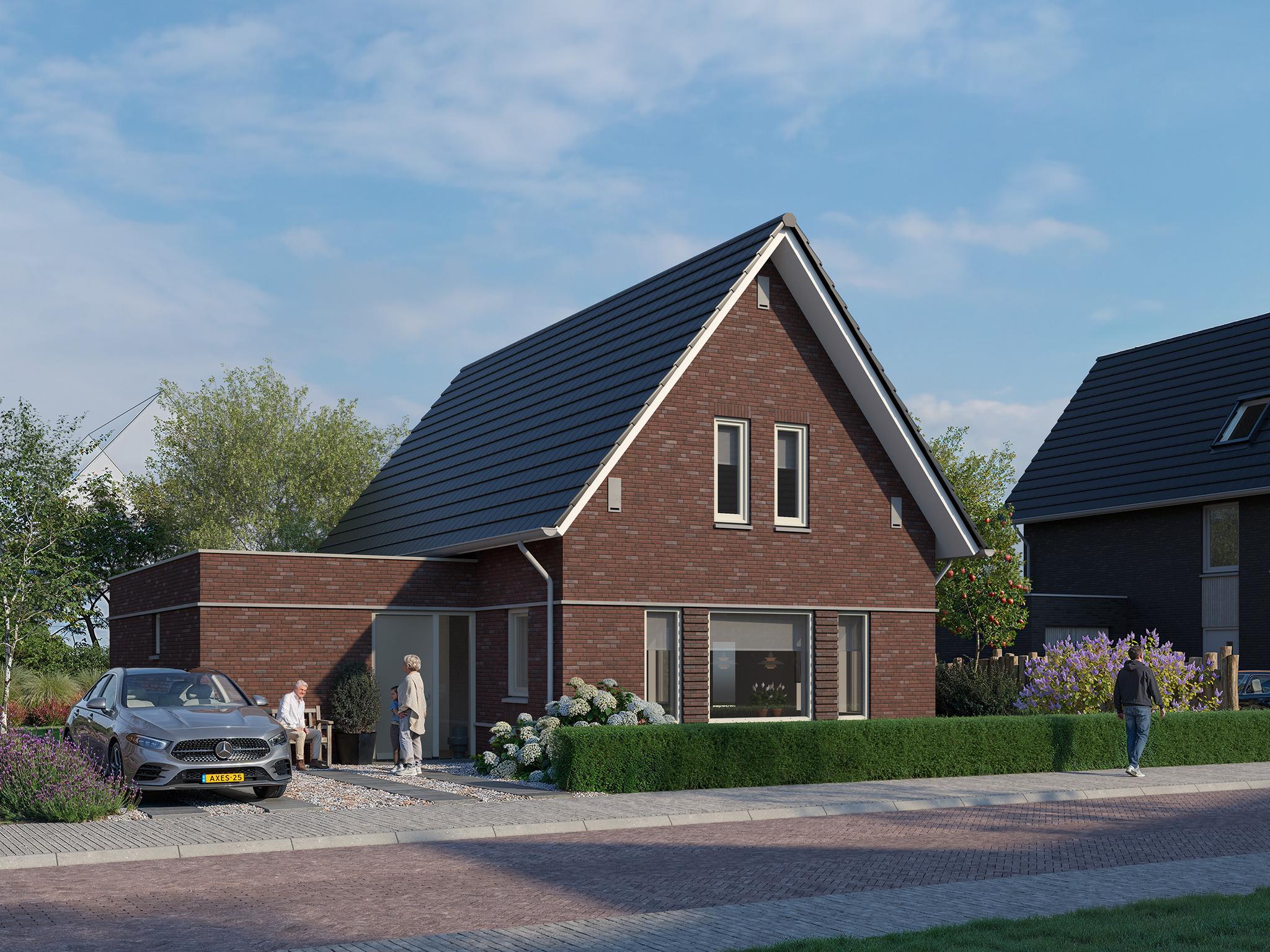 Latei Flore impressie levensloopbestendig bruin rood