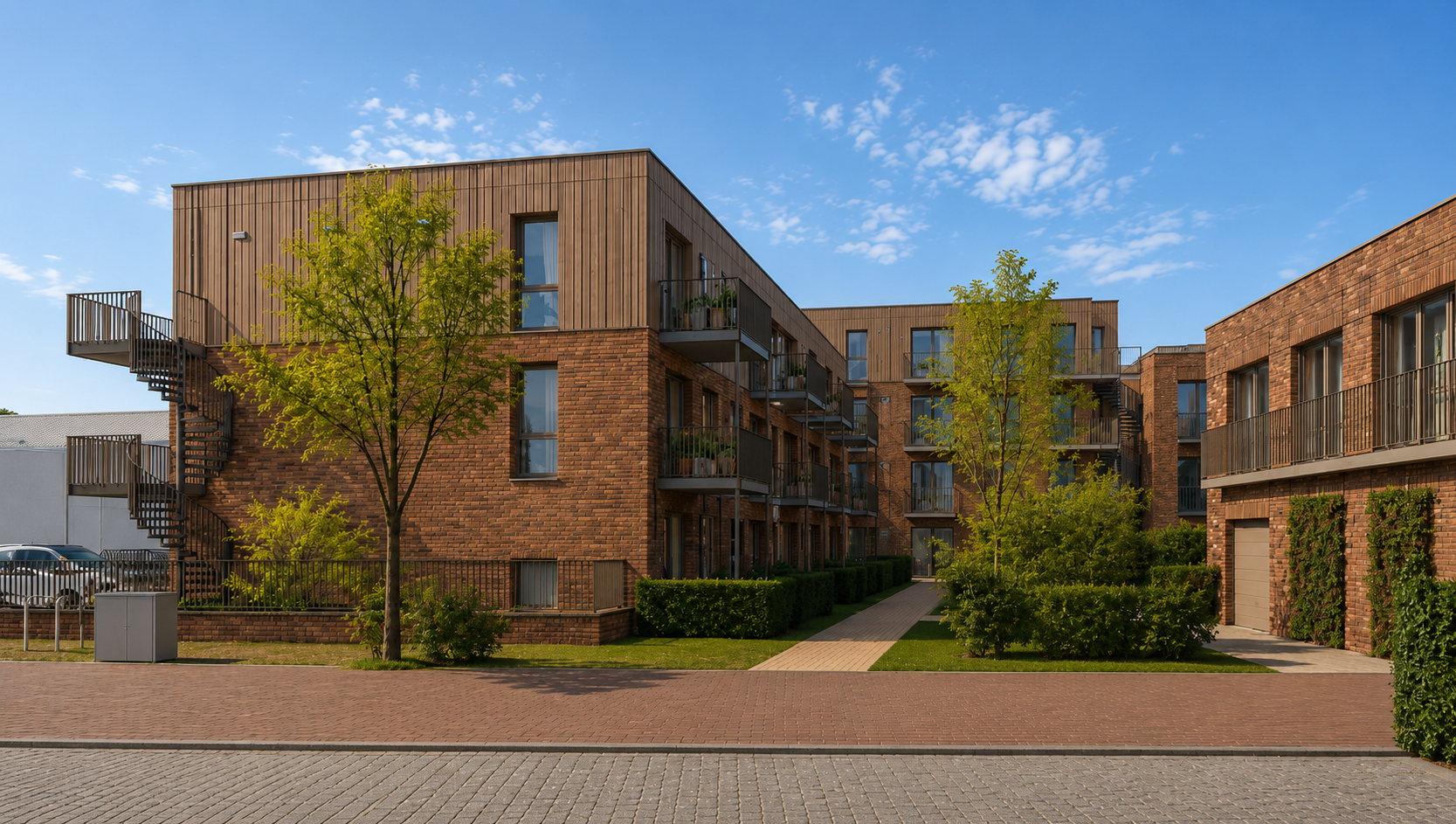 Impressie vanaf de parkeerhof 2